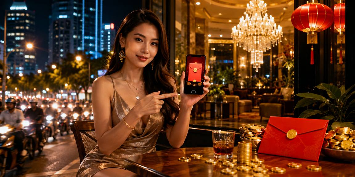 Lì xì đỏ và người mẫu Việt Nam – minh họa khuyến mãi casino Việt Nam