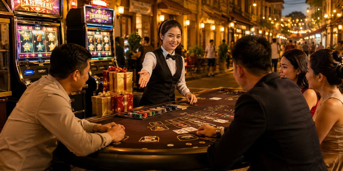 Ánh đèn neon casino tại Việt Nam – minh họa không gian giải trí trực tuyến