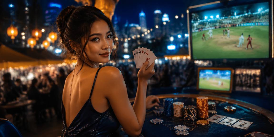 Bàn poker ánh đèn neon tại Việt Nam – minh họa thế giới game bài sòng bạc trực tuyến