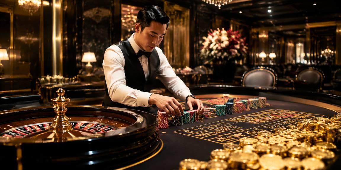 Người mẫu Việt Nam bên bàn roulette – minh họa casino trực tuyến tại Việt Nam